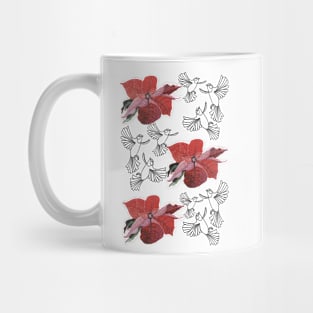 Birds In Flight & Poinsettia Mug